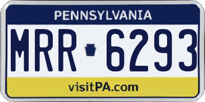 PA license plate MRR6293