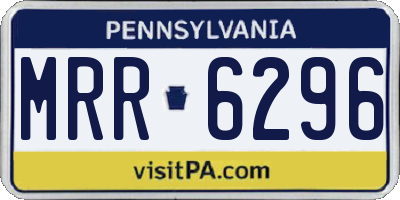 PA license plate MRR6296