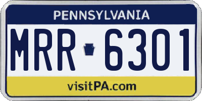 PA license plate MRR6301