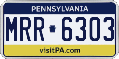 PA license plate MRR6303