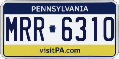 PA license plate MRR6310
