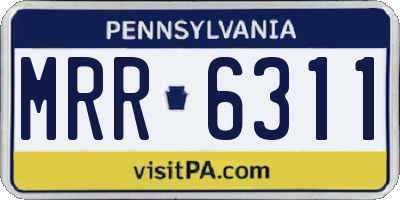 PA license plate MRR6311