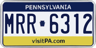 PA license plate MRR6312