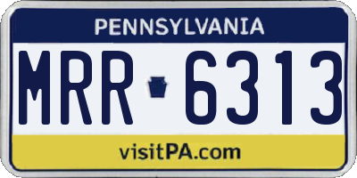 PA license plate MRR6313