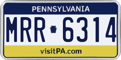 PA license plate MRR6314