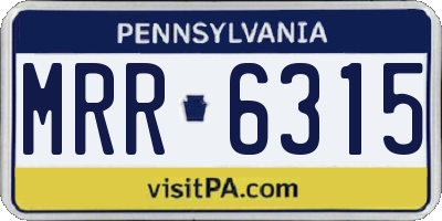 PA license plate MRR6315