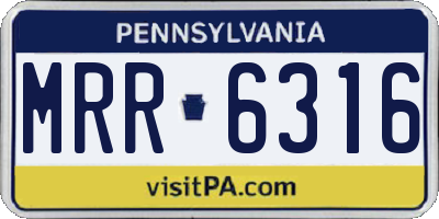 PA license plate MRR6316