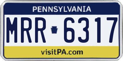 PA license plate MRR6317