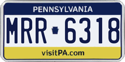 PA license plate MRR6318