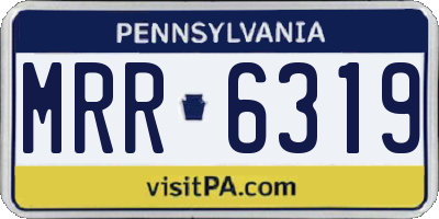 PA license plate MRR6319