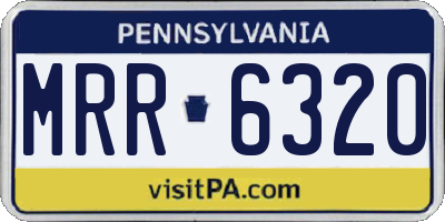 PA license plate MRR6320