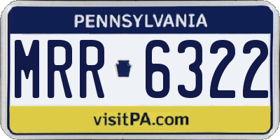 PA license plate MRR6322