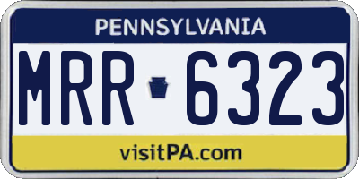 PA license plate MRR6323