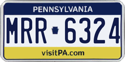 PA license plate MRR6324
