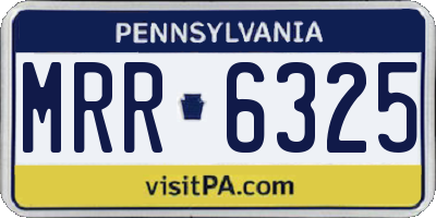 PA license plate MRR6325