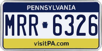 PA license plate MRR6326
