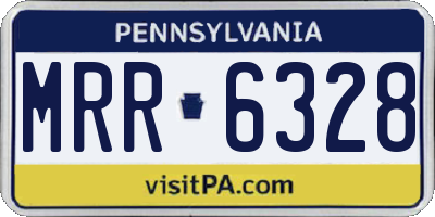 PA license plate MRR6328