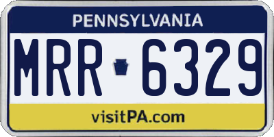 PA license plate MRR6329