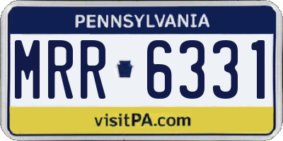 PA license plate MRR6331