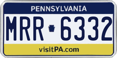 PA license plate MRR6332