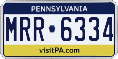 PA license plate MRR6334