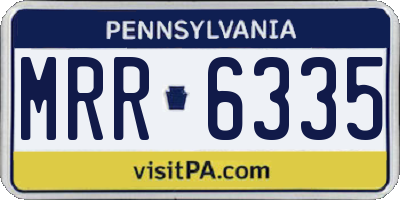 PA license plate MRR6335