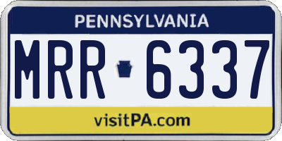 PA license plate MRR6337