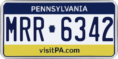 PA license plate MRR6342