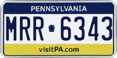 PA license plate MRR6343