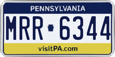 PA license plate MRR6344