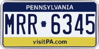 PA license plate MRR6345