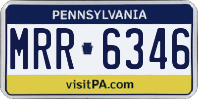 PA license plate MRR6346