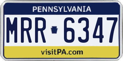 PA license plate MRR6347