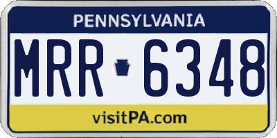 PA license plate MRR6348