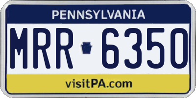 PA license plate MRR6350