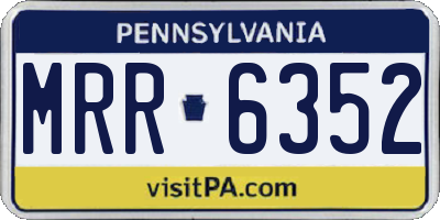 PA license plate MRR6352