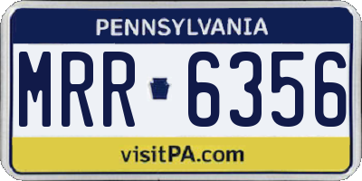 PA license plate MRR6356