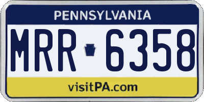 PA license plate MRR6358