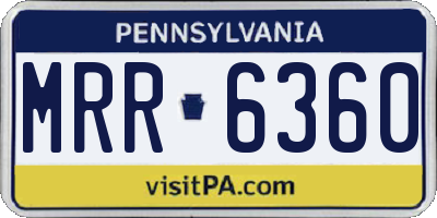 PA license plate MRR6360