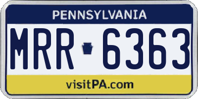 PA license plate MRR6363