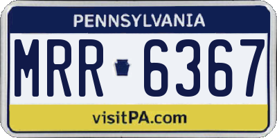 PA license plate MRR6367