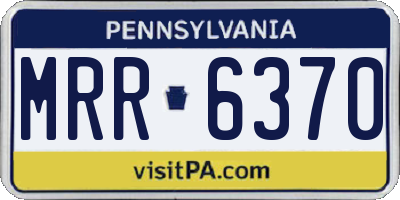 PA license plate MRR6370
