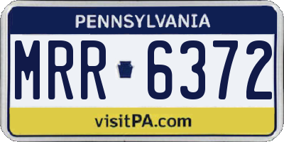 PA license plate MRR6372