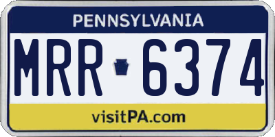PA license plate MRR6374