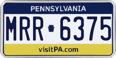 PA license plate MRR6375