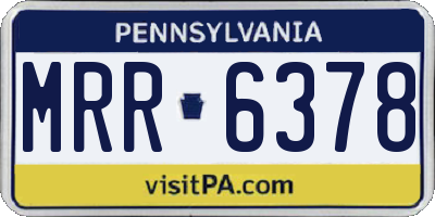 PA license plate MRR6378