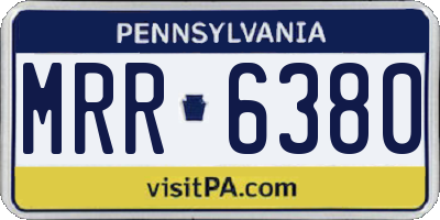 PA license plate MRR6380