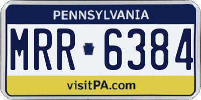 PA license plate MRR6384