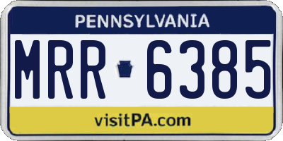 PA license plate MRR6385
