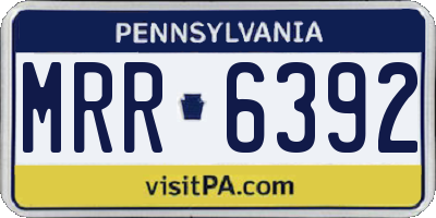 PA license plate MRR6392